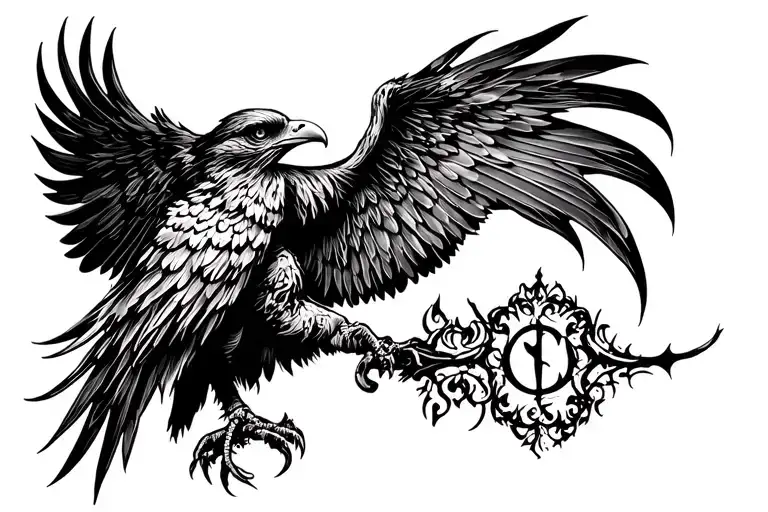 Buzzard side profile uk tattoo design idea