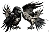 Buzzard side profile uk tattoo design idea