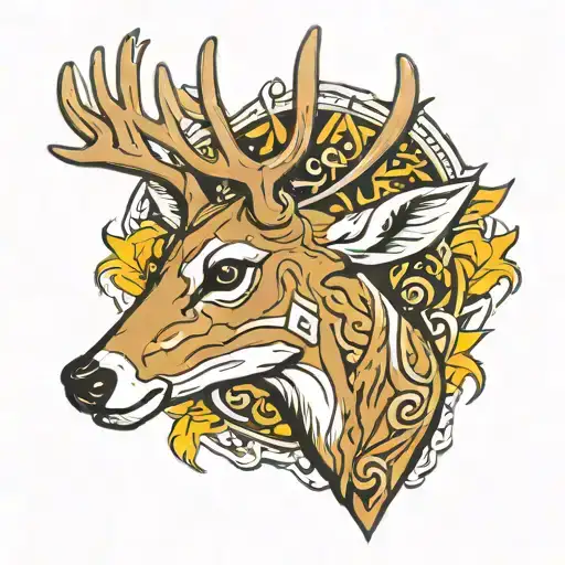 white tail deer tattoo design idea