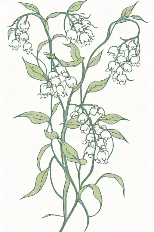 lily of the valley intertwined with vines tattoo design idea