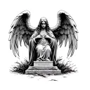 Weeping Angel grave stone tattoo design idea