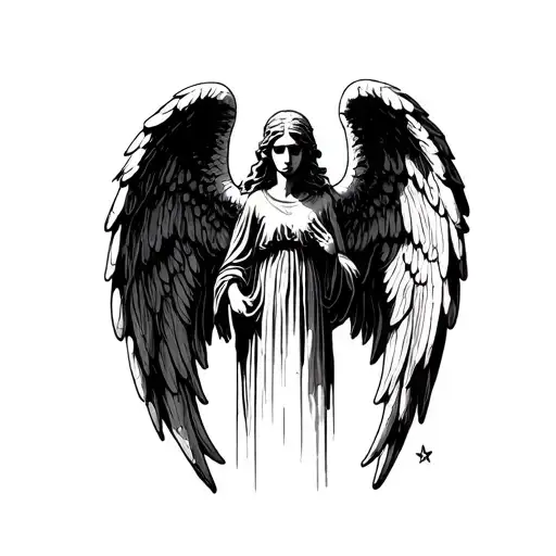 Weeping Angel grave stone tattoo design idea
