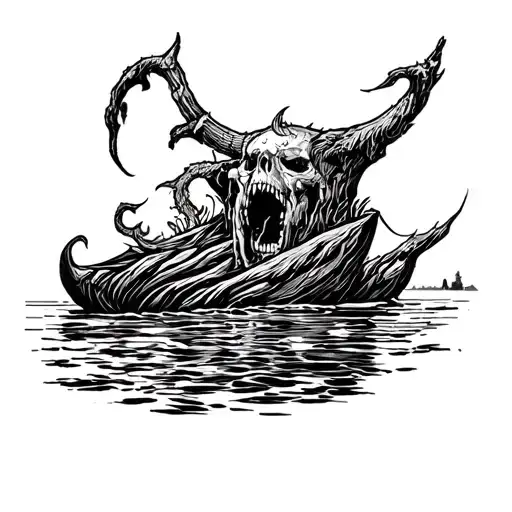 river styx woodcut style tattoo tattoo design idea