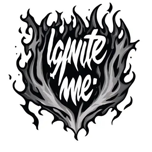"Ignite me" flame like aura tattoo design idea