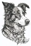 border collie floppy ears herding portrait tattoo tattoo design idea