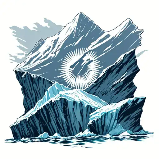 south Antarctica flag iceberg tattoo design idea