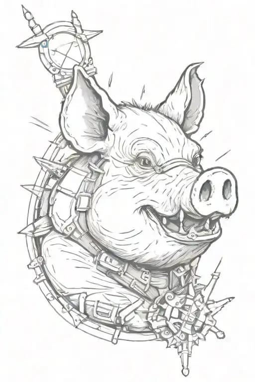 ACAB Pig punk tattoo design idea