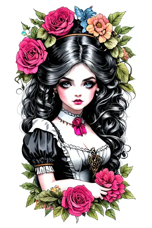 alice in wonderland sexy tattoo design idea