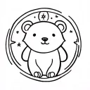 the ursa major with a cute bear around it tattoo design idea