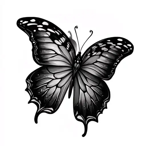 Rainbow and Butterfly wings tattoo design idea