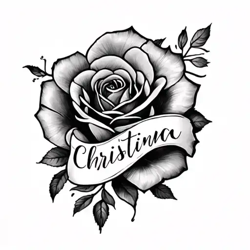 "Christina" in cursive writing tattoo design idea