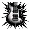 black vertical electric guitar tattoo design idea