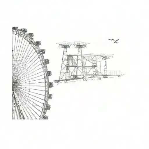 a ferris wheel spinning tattoo design idea