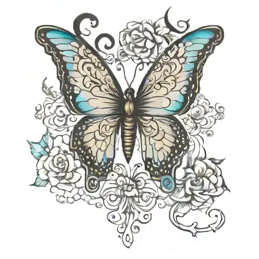 by grace through faith butterfly  tattoo design idea