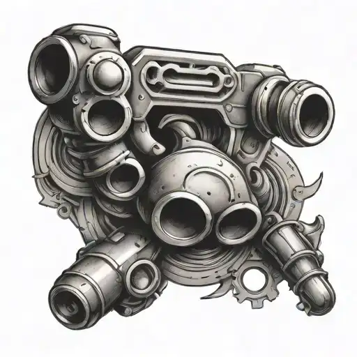 Gun and Brass Knuckles tattoo design idea