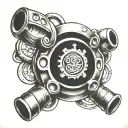 Gun and Brass Knuckles tattoo design idea