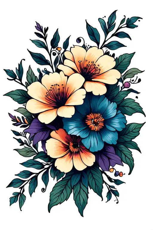 floral design tattoo design idea