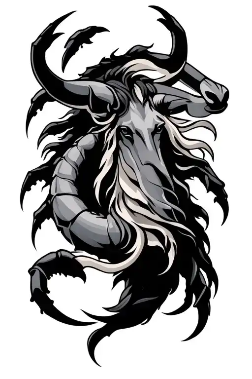taurus, Sagittarius, leo, scorpio zodiac symbol intertwined tattoo design idea