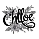 Chloe cursive font tattoo design idea