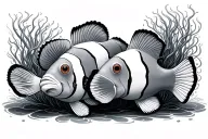 2 clownfish tattoo design idea
