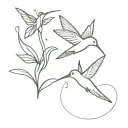 hummingbird and dragonfly tattoo design idea