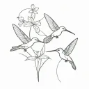 hummingbird and dragonfly tattoo design idea
