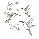 hummingbird and dragonfly tattoo design idea