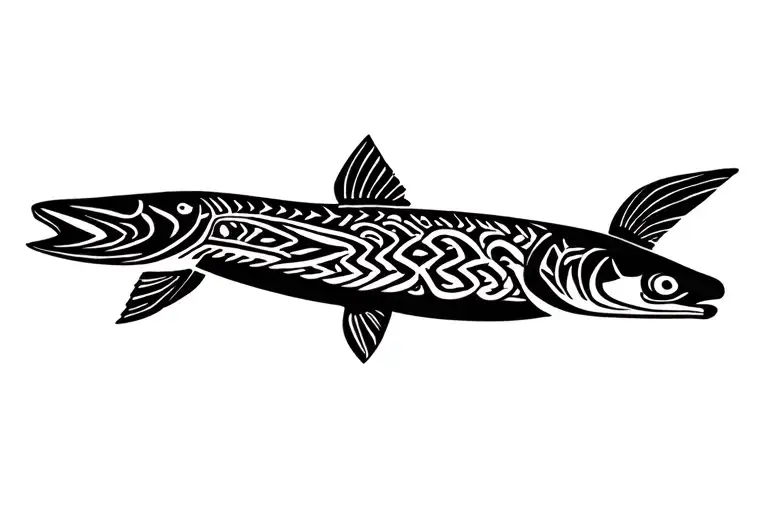 ouroborus northern pike tattoo design idea