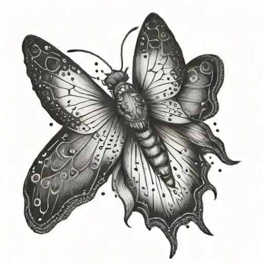 Moth wrist lines tattoo design idea