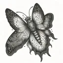 Moth wrist lines tattoo design idea