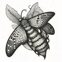 Moth wrist lines tattoo design idea