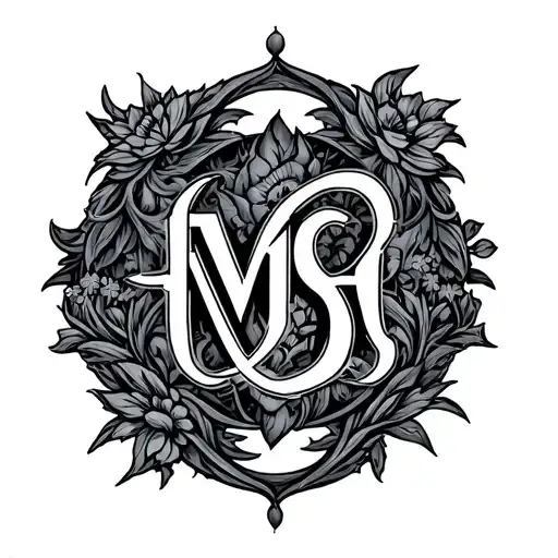 initials mvsh inside of something that signifies ownership tattoo design idea