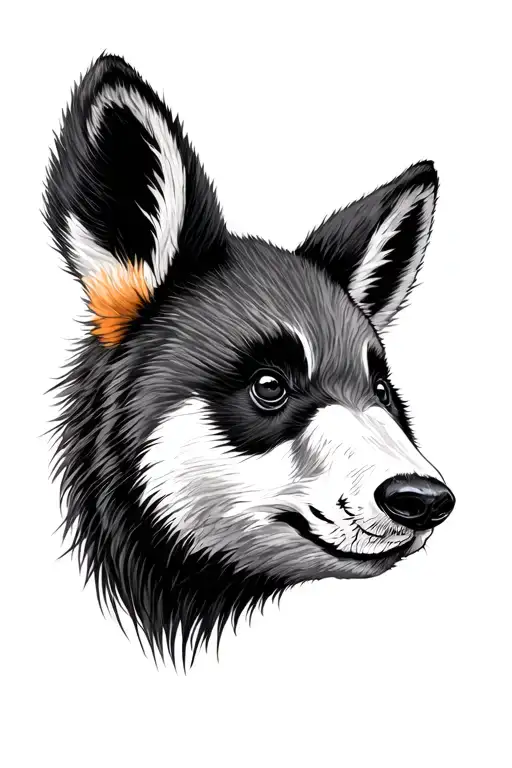 panda fox bear head tattoo design idea