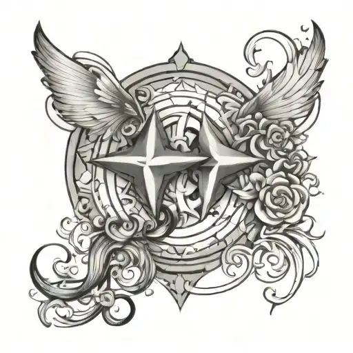 Gemini and Aquarius stars for each side of the chest tattoo design idea