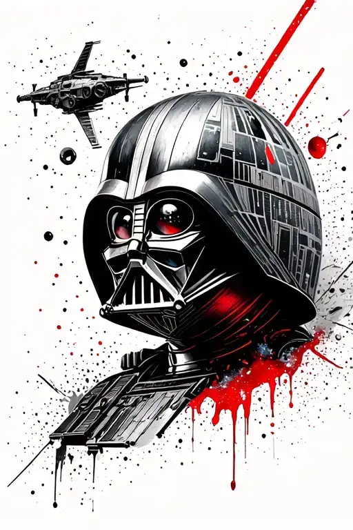 Darth Vader Death Star Tie Fighter tattoo design idea