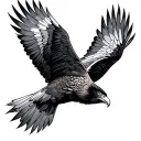 Buzzard flying bird tattoo design idea