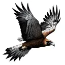 Buzzard flying bird tattoo design idea