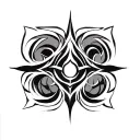 cyber sigilism style but tribal tattoo tattoo design idea