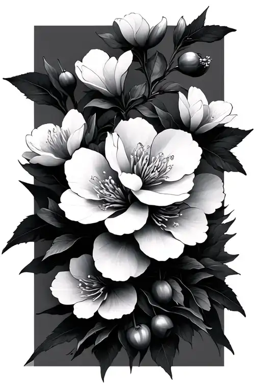 cherry blossom tattoo design idea