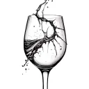 broken wine glass tattoo design idea