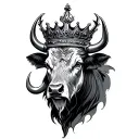 king crown bull tattoo design idea