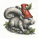 garden gnome red rat tattoo design idea