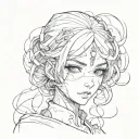 Dark anime girl with empty eyes tattoo design idea