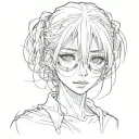 Dark anime girl with empty eyes tattoo design idea