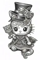 Hello Kitty Goth tattoo design idea
