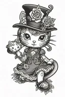 Hello Kitty Goth tattoo design idea