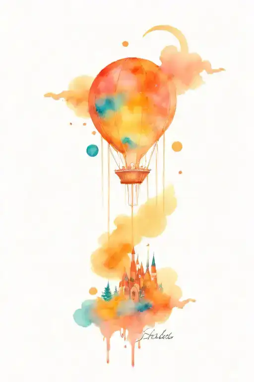 fairy tale space world above us tattoo design idea