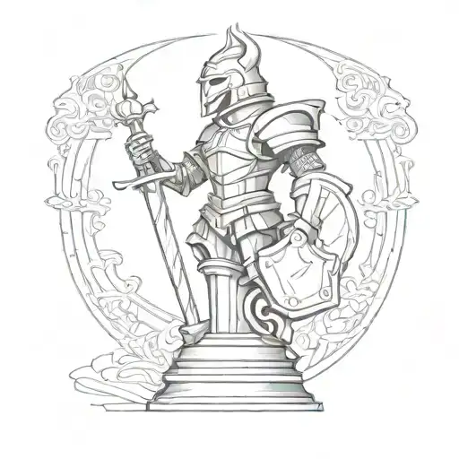 knight chess piece tattoo design idea