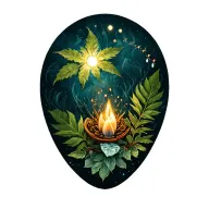 plants and winter solstice  tattoo design idea