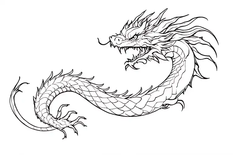 kaido dragon of one piece tattoo design idea